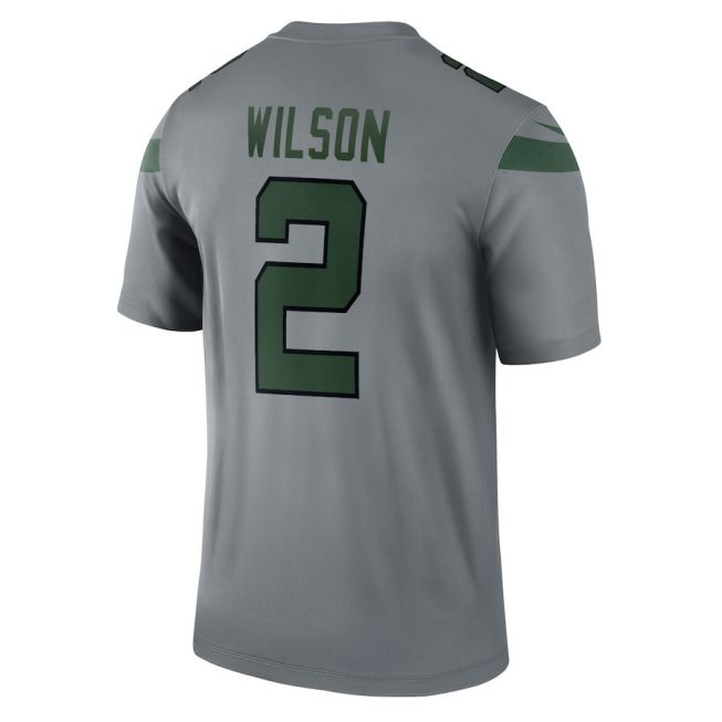 Zach Wilson 2 New York Jets Men Inverted Legend Jersey - Gray - Image 3