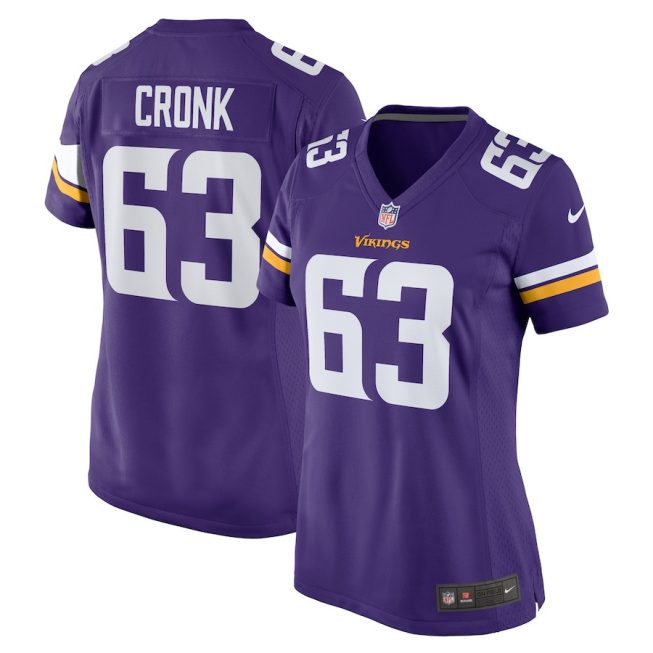 Coy Cronk 63 Minnesota Vikings Team Game Women Jersey - Purple