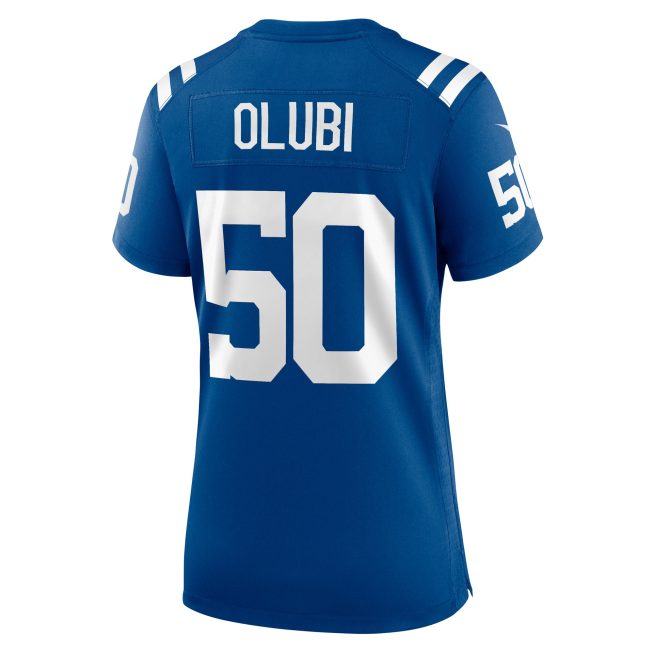 Segun Olubi Indianapolis Colts Women's Game Player Jersey - Royal - Image 3