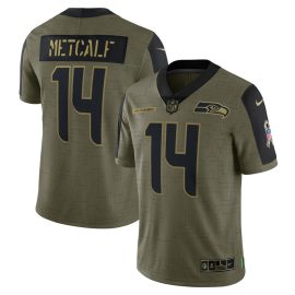 DK Metcalf Seattle Seahawks Salute To Service Limited Player Jersey - Olive