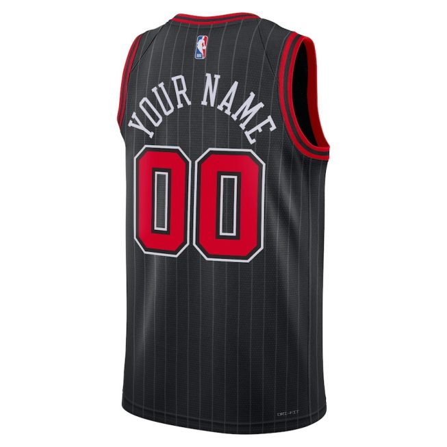 Chicago Bulls 2023/24 Statement Swingman Custom Men Jersey - Black - Image 3