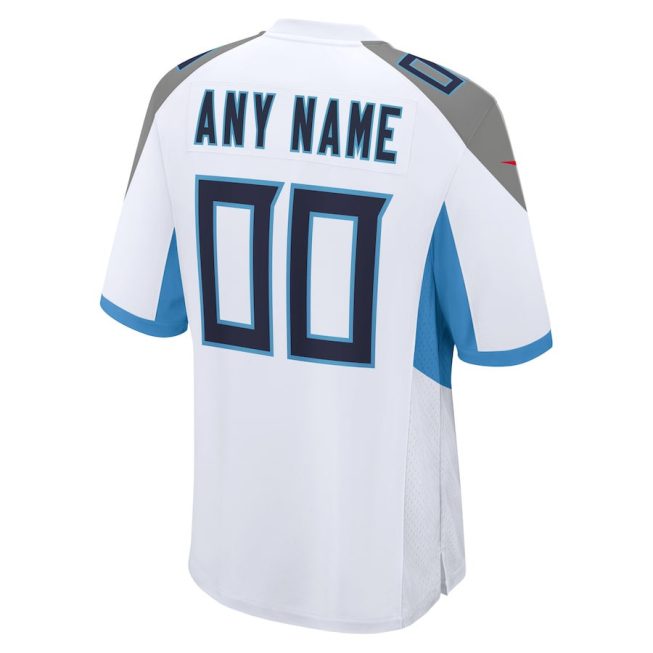 Tennessee Titans Men Custom Game Jersey - White - Image 3