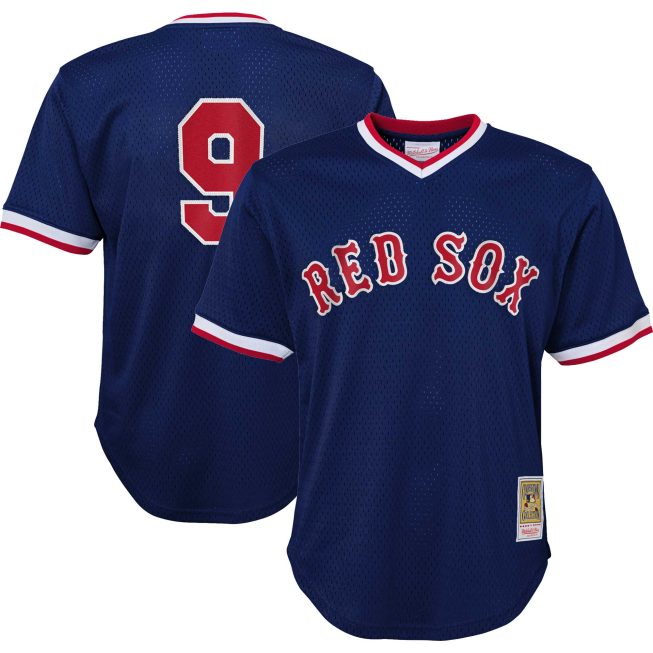 Ted Williams Boston Red Sox Mitchell & Ness Youth Cooperstown Collection Mesh Batting Practice Jersey - Navy