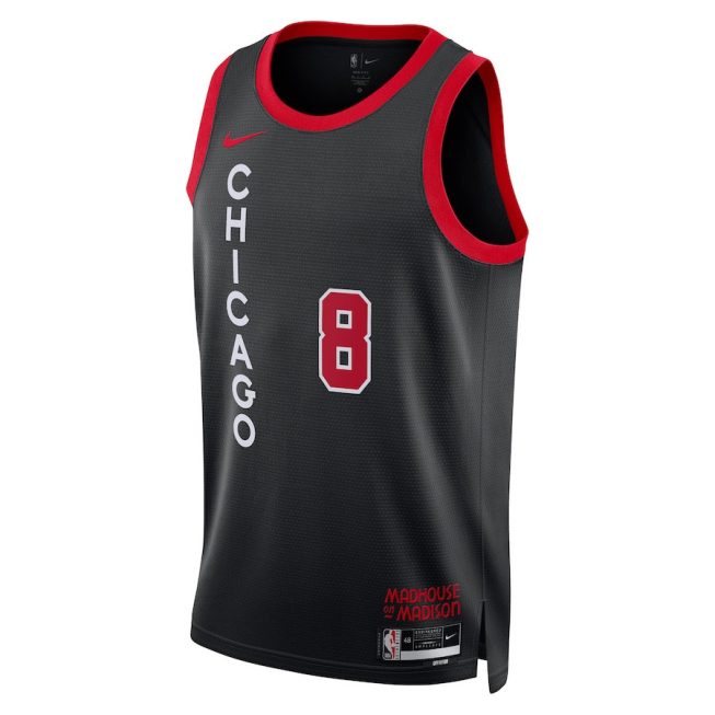 Zach LaVine 8 Chicago Bulls 2023/24 City Edition Swingman Jersey - Black - Image 2
