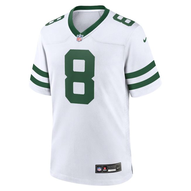 Aaron Rodgers 8 New York Jets Game Men Jersey - Legacy White - Image 2