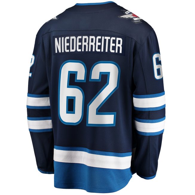 Nino Niederreiter Winnipeg Jets Fanatics Home Premier Breakaway Player Jersey - Navy - Image 3