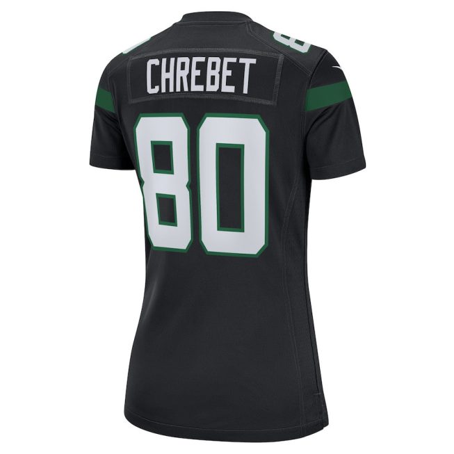 Wayne Chrebet 80 New York Jets Women Retired Jersey - Black - Image 3