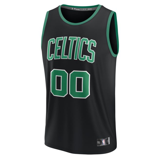 Boston Celtics Fanatics Youth Fast Break Replica Custom Jersey - Statement Edition - Black - Image 2