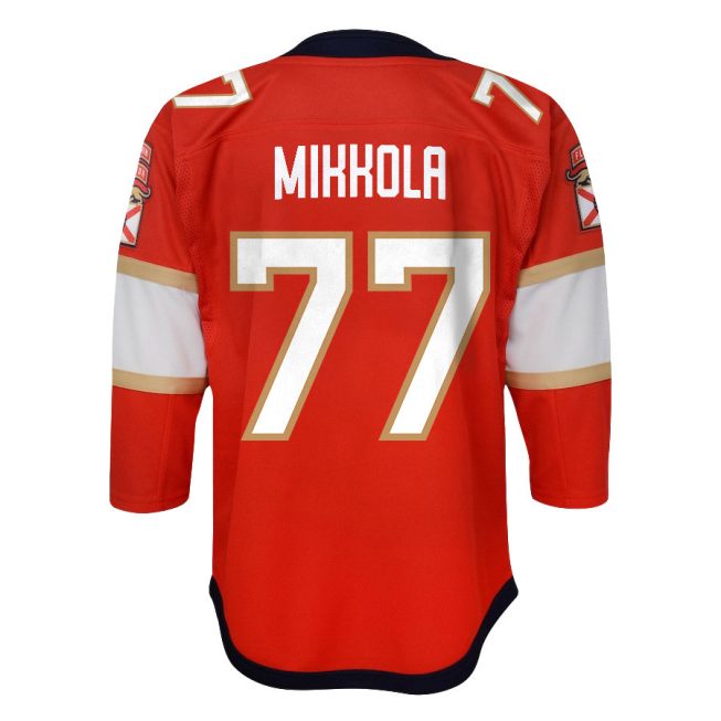 Niko Mikkola 77 Florida Panthers 2024 STANLEY CUP Final Youth Home Breakaway Jersey - Red - Image 3