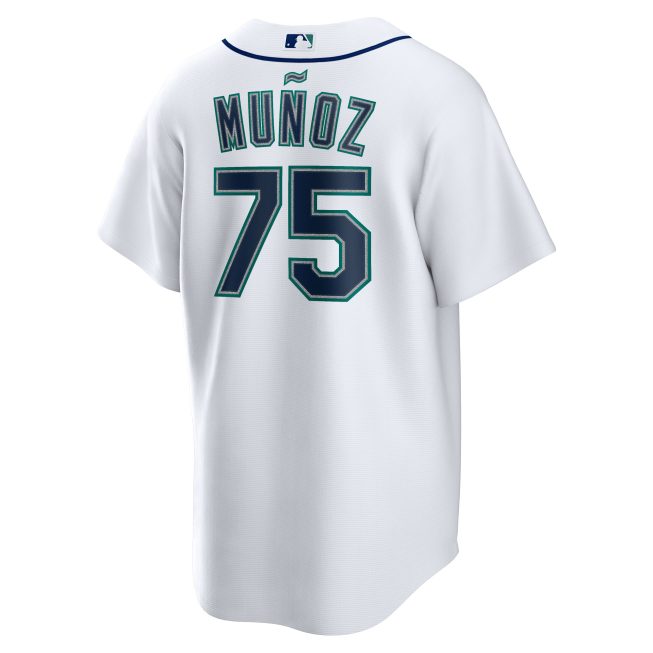 Andrés Muñoz Seattle Mariners Home Replica Player Jersey - White - Image 3