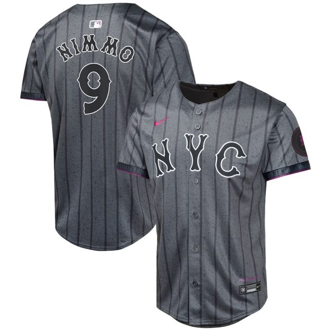 Brandon Nimmo 9 New York Mets 2024 City Connect Limited YOUTH Jersey - Graphite