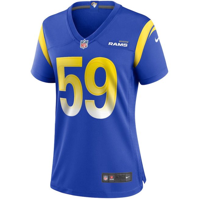 London Fletcher 59 Los Angeles Rams Women Game Retired Jersey - Royal - Image 2