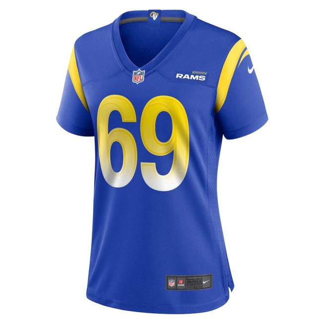 Kevin Dotson 69 Los Angeles Rams Women Game Jersey - Royal - Image 2
