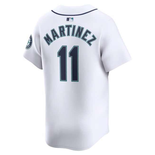 Edgar Martinez 11 Seattle Mariners Home Limited Player Men Jersey - White - Image 3