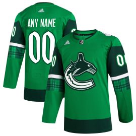 Vancouver Canucks St. Patrick's Day Authentic Custom Jersey - Kelly Green