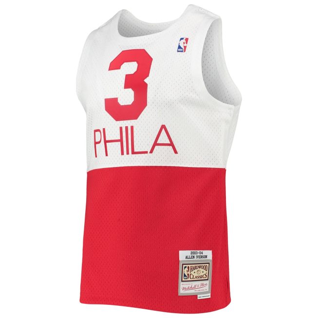Allen Iverson Philadelphia 76ers Mitchell & Ness 2003/2004 Hardwood Classics Swingman Jersey - White - Image 2