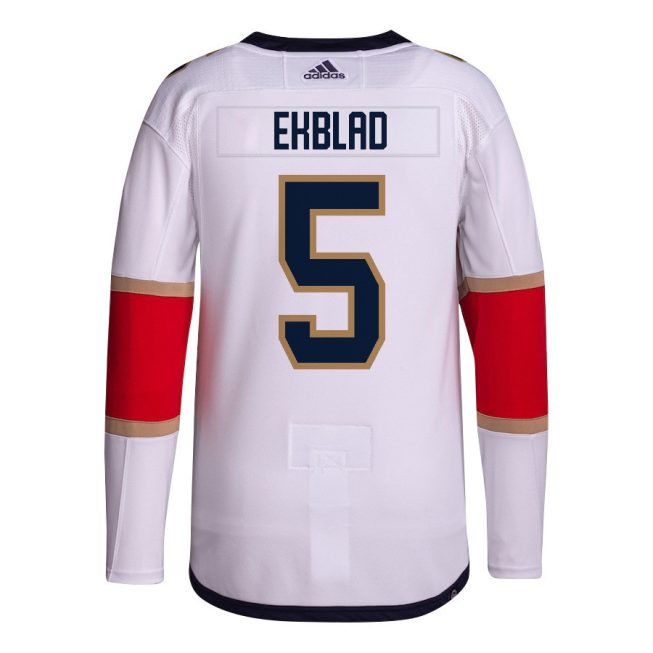 Aaron Ekblad 5 Florida Panthers 2024 STANLEY CUP Final Away Breakaway Jersey - Men, White - Image 3