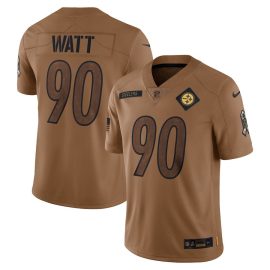 T.J. Watt 90 Pittsburgh Steelers 2023 Salute To Service Limited Jersey - Brown