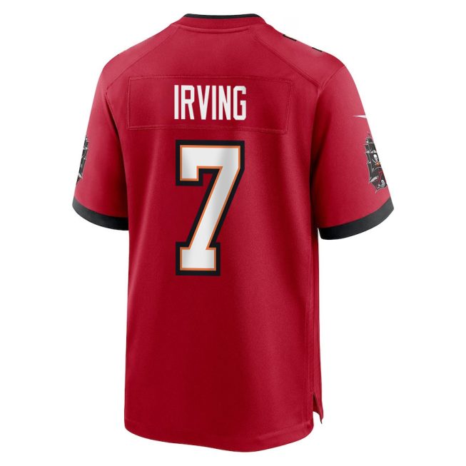 Bucky Irving 7 Tampa Bay Buccaneers Super Bowl LIX New Orleans Patch Game Men Jersey - Red - Image 2