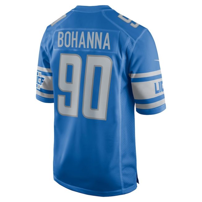 Quinton Bohanna 90 Detroit Lions Men's Team Game Jersey - Blue - Image 3