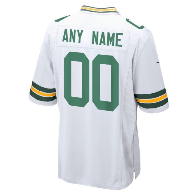 Green Bay Packers 2023 Playoffs Patch Game Men Custom Jersey - White - Image 3
