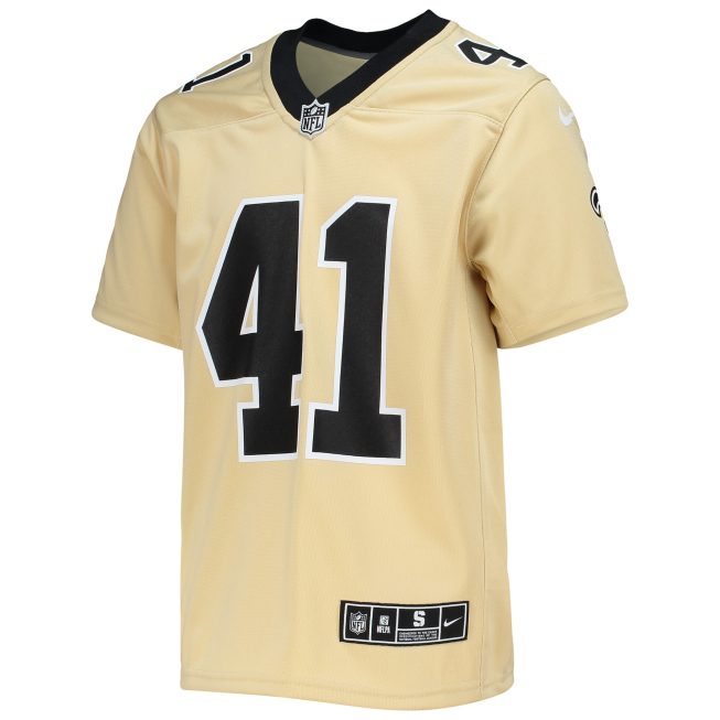 Alvin Kamara New Orleans Saints Youth Inverted Team Game Jersey - Gold - Image 2