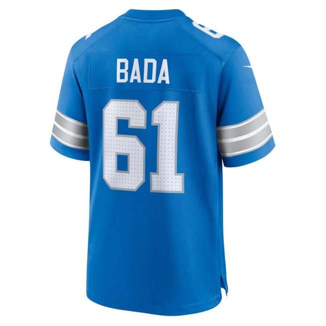 David Bada #61 Detroit Lions Super Bowl LIX YOUTH Jersey - Blue - Image 3