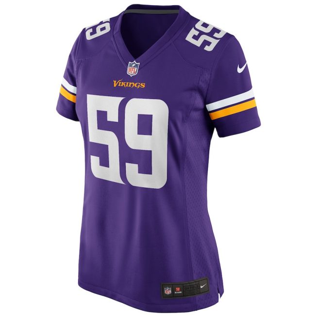 Matt Blair 59 Minnesota Vikings Women Game Retired Jersey - Purple - Image 2