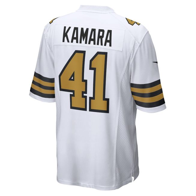 Alvin Kamara 41 New Orleans Saints Alternate Game Men Jersey - White - Image 3
