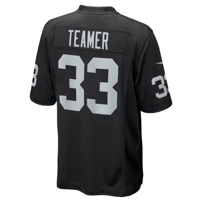 Roderic Teamer 33 Las Vegas Raiders Men Game Jersey - Black - Image 3