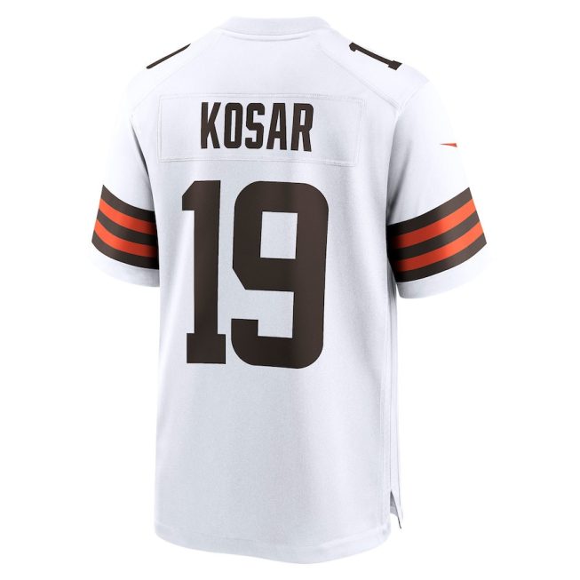 Bernie Kosar 19 Cleveland Browns Men Retired Game Jersey - White - Image 3