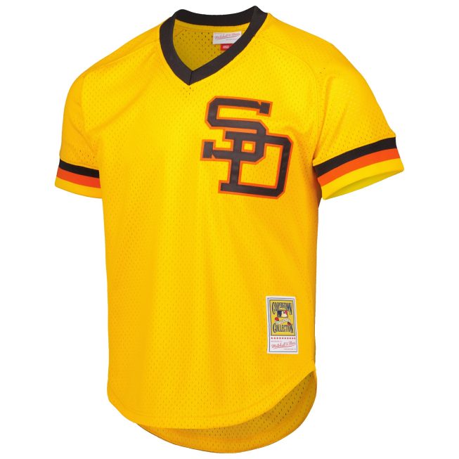 Dave Winfield San Diego Padres Mitchell & Ness Cooperstown Collection Mesh Batting Practice Jersey - Gold - Image 2