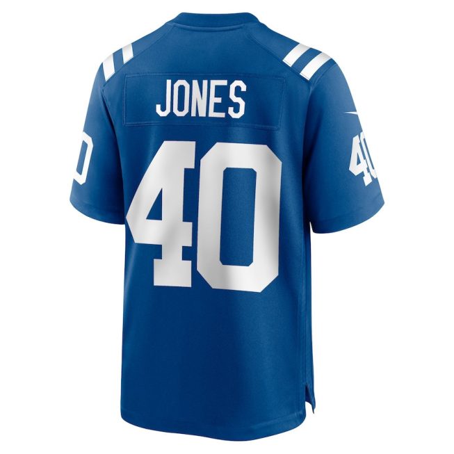 Jaylon Jones 40 Indianapolis Colts Men Team Game Jersey - Royal - Image 3