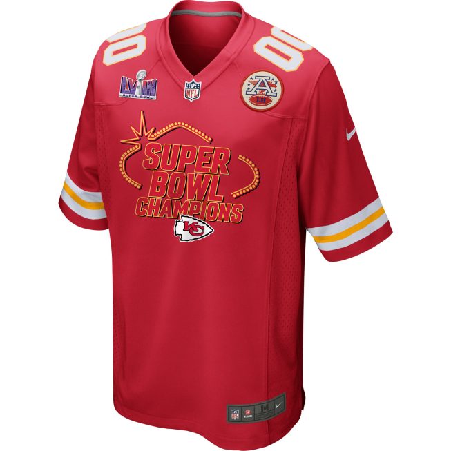 Kansas City Chiefs Super Bowl LVIII Champions Locker Room Trophy Collection Game Custom Men Jersey - Scarlet - Image 2