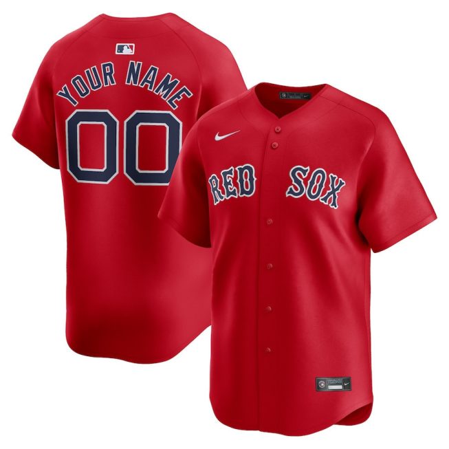 Boston Red Sox Alternate Limited Custom Men Jersey - Red