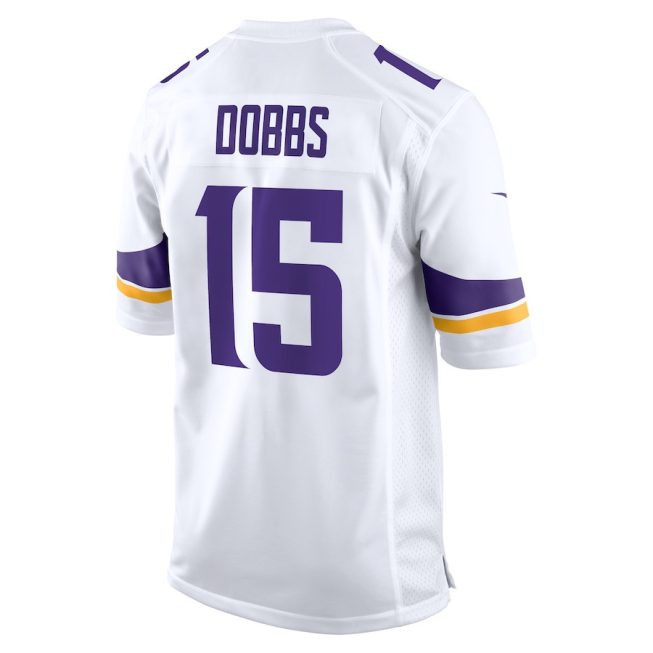 Joshua Dobbs 15 Minnesota Vikings Game Men Jersey - White - Image 3