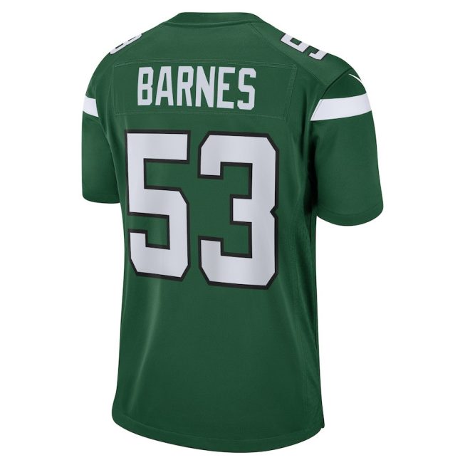 Zaire Barnes 53 New York Jets Men Game Jersey - Gotham Green - Image 3