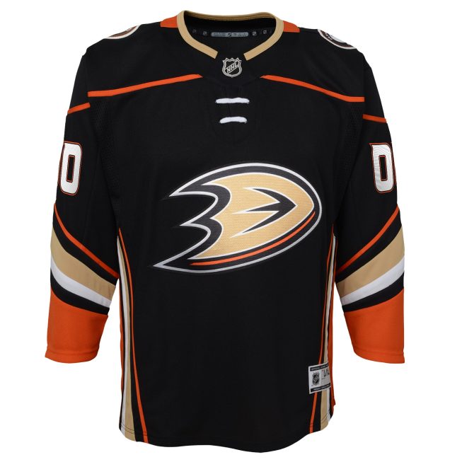 Anaheim Ducks Youth Home Premier Custom Jersey - Black - Image 2