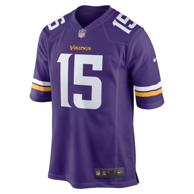 Joshua Dobbs 15 Minnesota Vikings Game Men Jersey - Purple - Image 2
