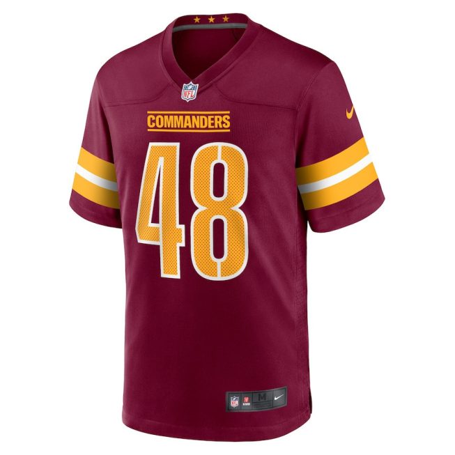 Andre Jones Jr. 48 Washington Commanders Men Game Jersey - Burgundy - Image 2