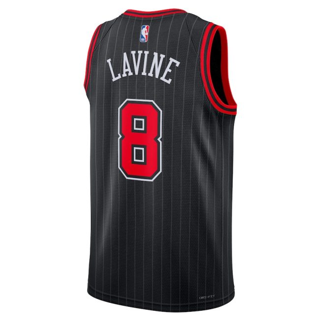 Zach LaVine 8 Chicago Bulls Unisex Swingman Jersey - Statement Edition - Black - Image 3
