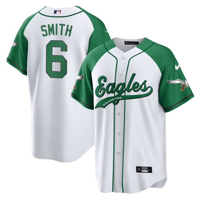 DeVonta Smith 6 Philadelphia Eagles Baseball Men Jersey - Alternate