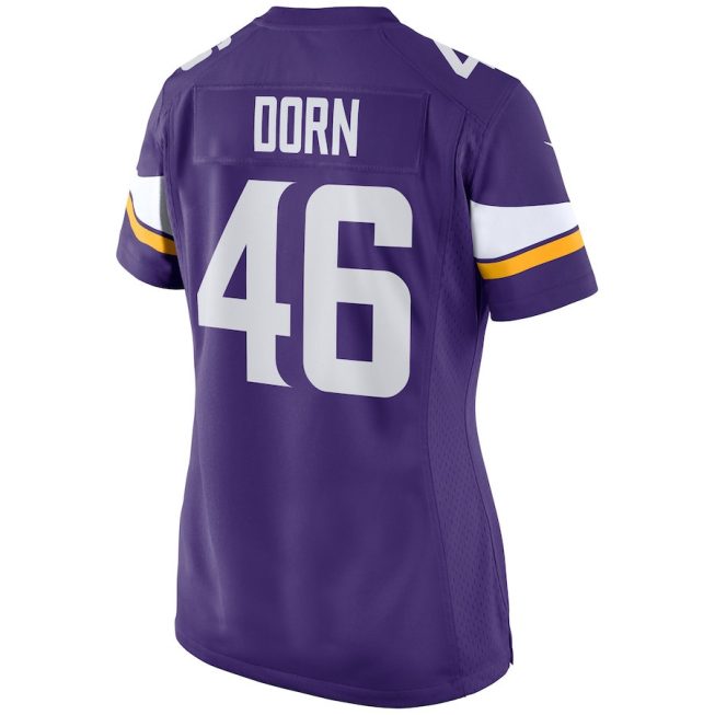Myles Dorn 46 Minnesota Vikings Women Game Jersey - Purple - Image 3