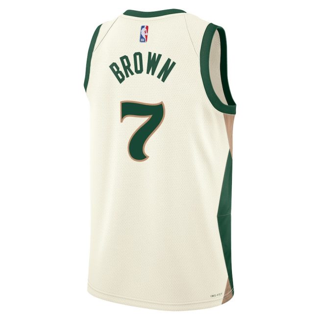 Jaylen Brown 7 Boston Celtics 2023/24 City Edition Swingman Jersey - White - Image 3