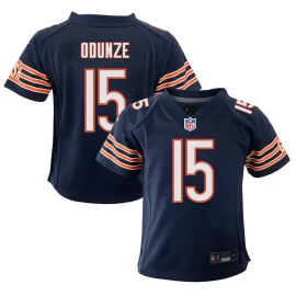 Rome Odunze 15 Chicago Bears 2024 Draft First Round Pick Player Game YOUTH Jersey - Navy