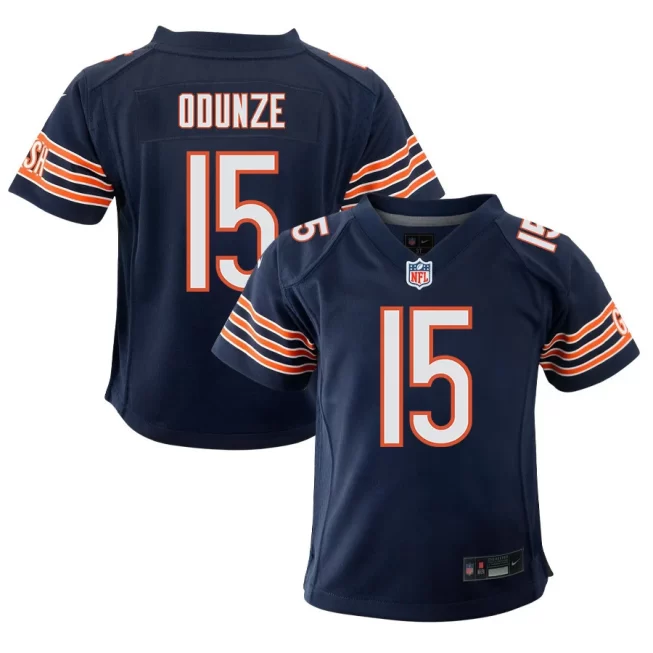 Rome Odunze 15 Chicago Bears 2024 Draft First Round Pick Player Game YOUTH Jersey - Navy