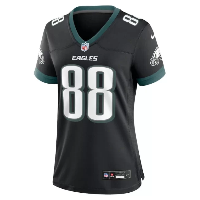 Dallas Goedert 88 Philadelphia Eagles Alternate Game Women Jersey - Black - Image 2