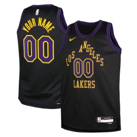 Los Angeles Lakers 2023/24 City Edition Swingman Custom YOUTH Jersey - Black