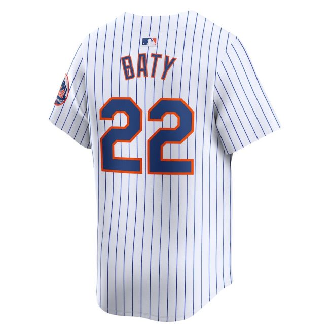 Brett Baty 22 New York Mets Home Limited Player Men Jersey - White - Image 3