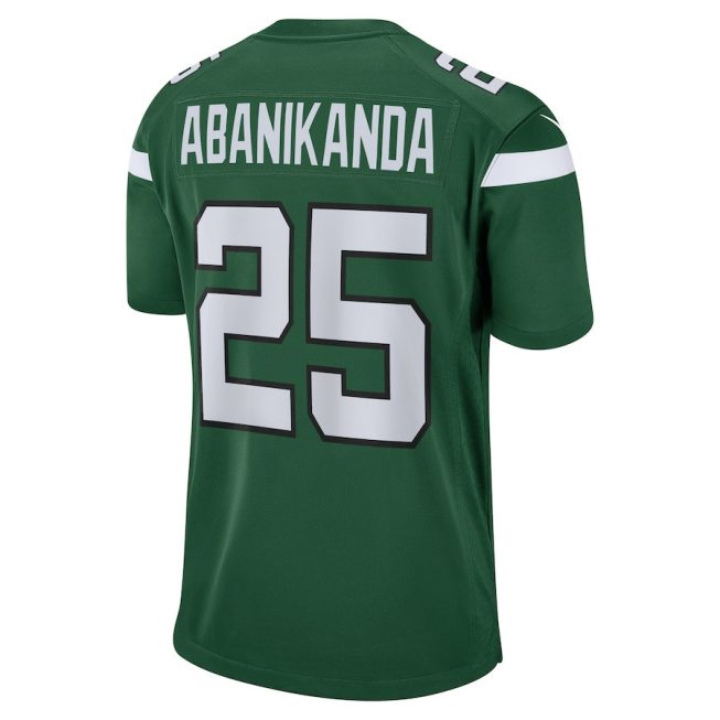 Israel Abanikanda 25 New York Jets Men Game Jersey - Gotham Green - Image 3